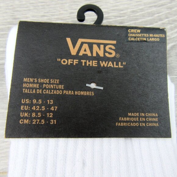 Vans Unisex Retro White Green Striped Crew Socks Size 9.5 -13 (1 Pair) NEW - Picture 3 of 10